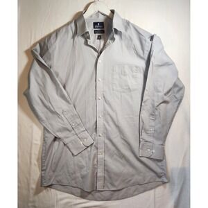Stafford Travel Easy Care Broadcloth Dress Shirt Grey Regular Fit